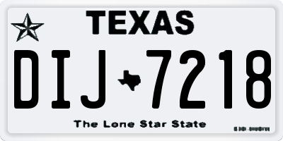 TX license plate DIJ7218