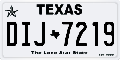 TX license plate DIJ7219