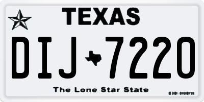 TX license plate DIJ7220