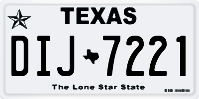 TX license plate DIJ7221