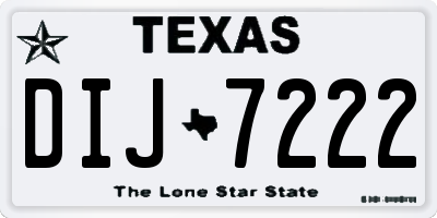 TX license plate DIJ7222