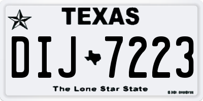 TX license plate DIJ7223