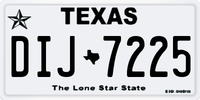 TX license plate DIJ7225