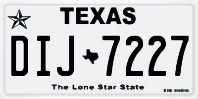 TX license plate DIJ7227