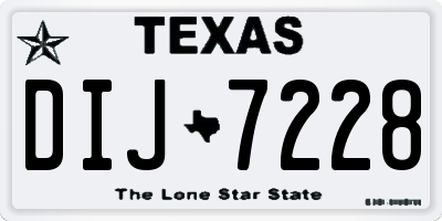 TX license plate DIJ7228