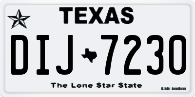 TX license plate DIJ7230