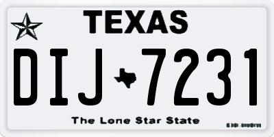 TX license plate DIJ7231