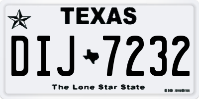 TX license plate DIJ7232