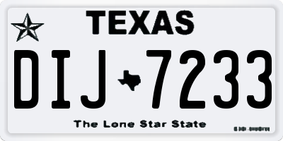TX license plate DIJ7233