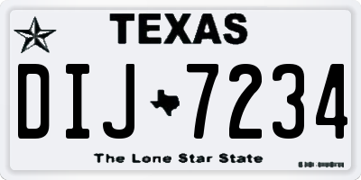 TX license plate DIJ7234