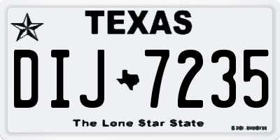 TX license plate DIJ7235