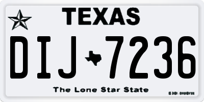 TX license plate DIJ7236