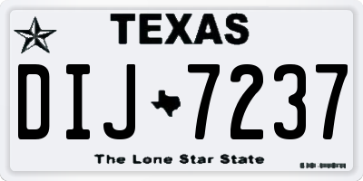 TX license plate DIJ7237