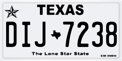 TX license plate DIJ7238