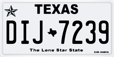 TX license plate DIJ7239
