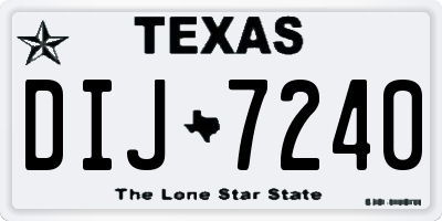 TX license plate DIJ7240