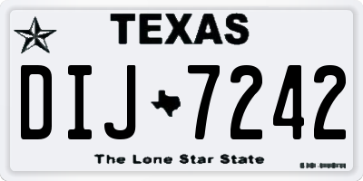 TX license plate DIJ7242