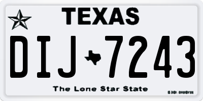TX license plate DIJ7243