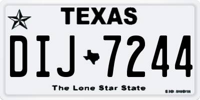 TX license plate DIJ7244