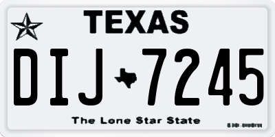 TX license plate DIJ7245