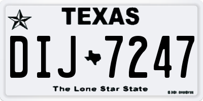 TX license plate DIJ7247