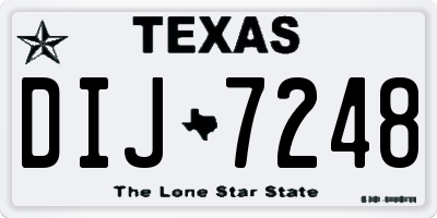 TX license plate DIJ7248