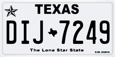 TX license plate DIJ7249