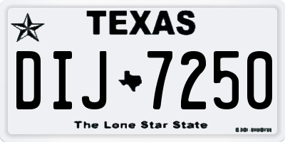 TX license plate DIJ7250