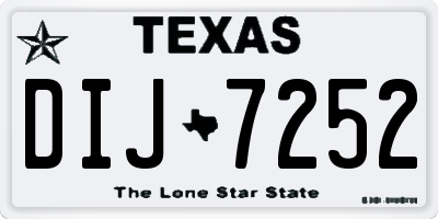 TX license plate DIJ7252