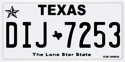 TX license plate DIJ7253