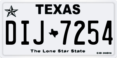 TX license plate DIJ7254