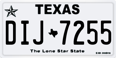TX license plate DIJ7255