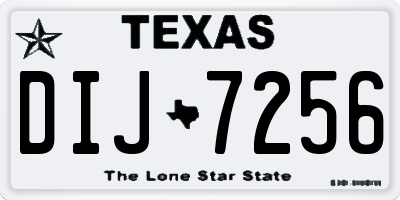 TX license plate DIJ7256