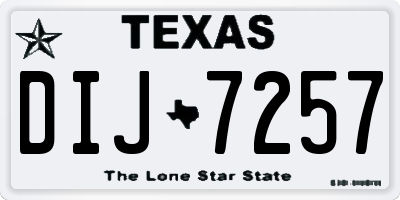 TX license plate DIJ7257