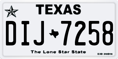 TX license plate DIJ7258