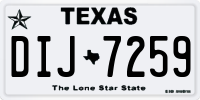 TX license plate DIJ7259