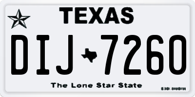 TX license plate DIJ7260