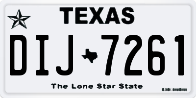 TX license plate DIJ7261