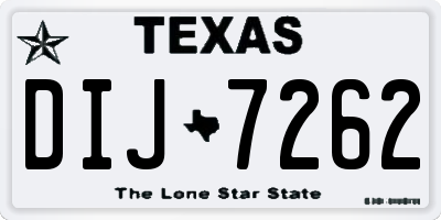 TX license plate DIJ7262