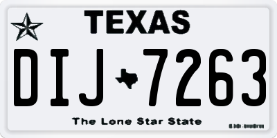 TX license plate DIJ7263