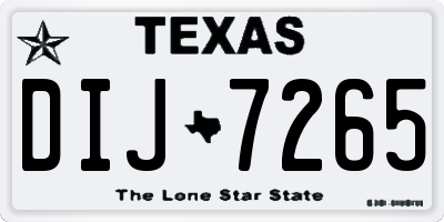 TX license plate DIJ7265
