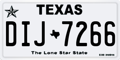 TX license plate DIJ7266