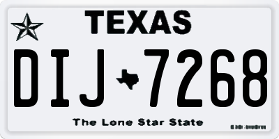 TX license plate DIJ7268