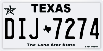 TX license plate DIJ7274