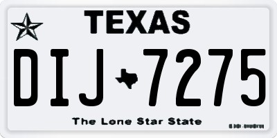 TX license plate DIJ7275