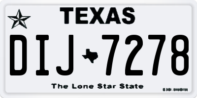 TX license plate DIJ7278