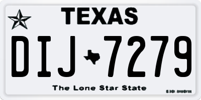 TX license plate DIJ7279