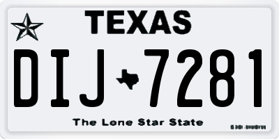 TX license plate DIJ7281