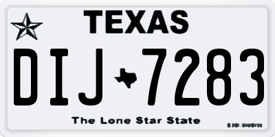 TX license plate DIJ7283