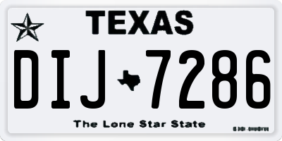 TX license plate DIJ7286